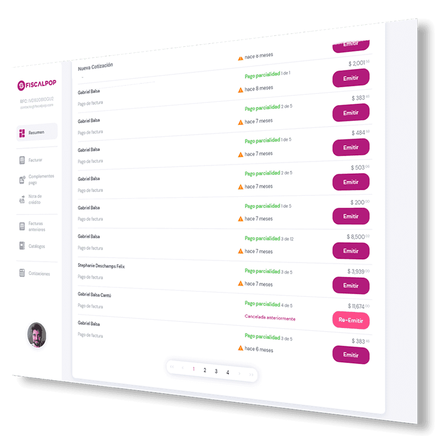 Interfaz de Facturación Personal